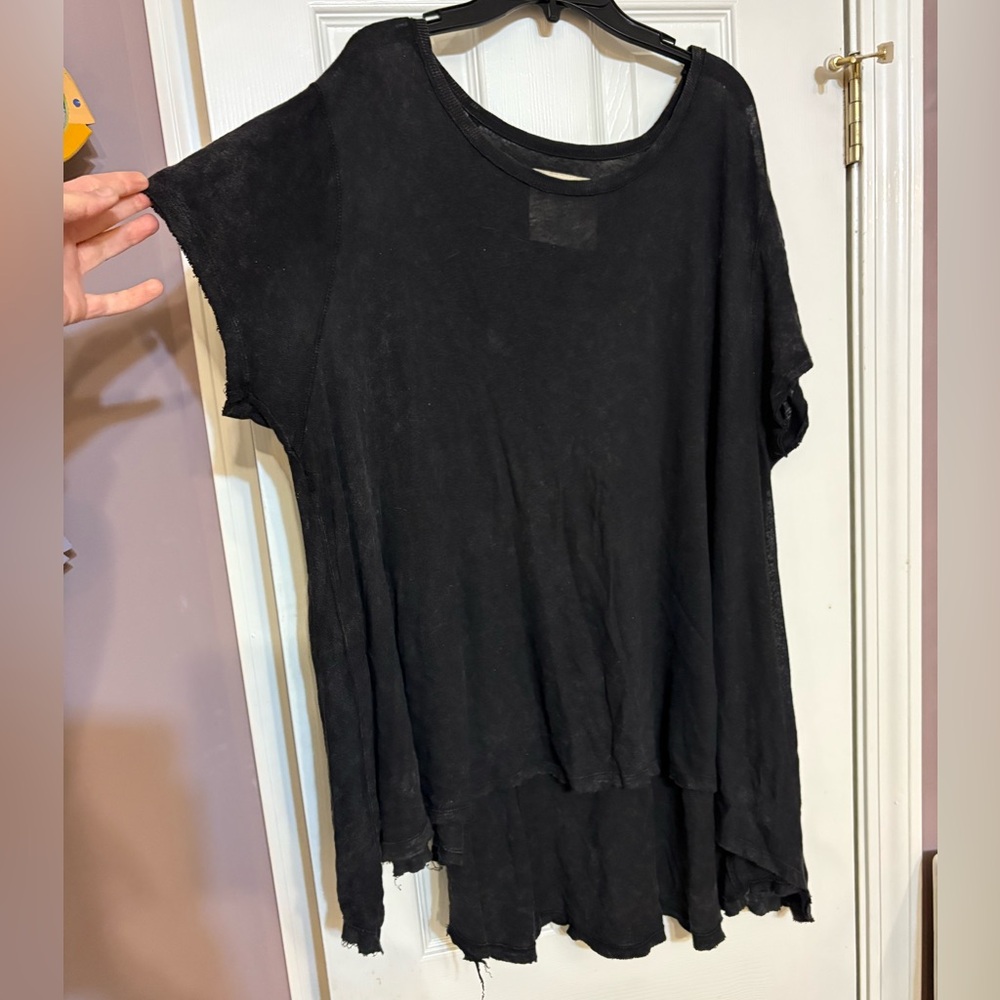 We The Free Black Short Sleeve Top